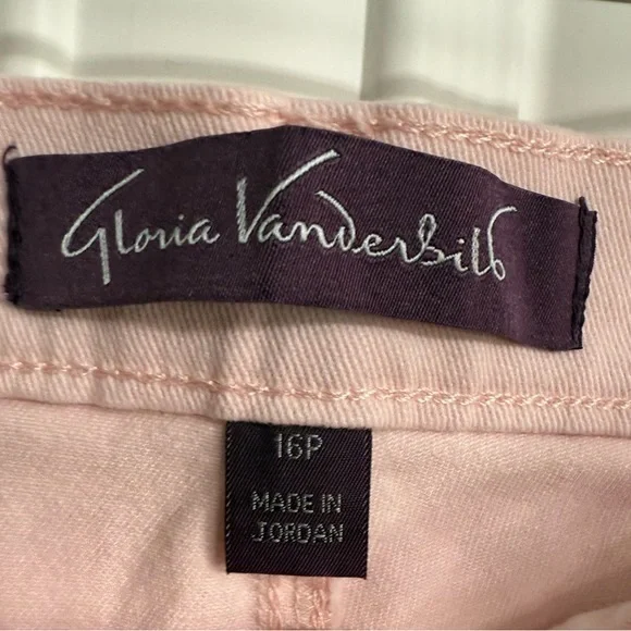 NWT Womens Sz 16P Gloria Vanderbilt Amanda  High Rise Straight Leg Pink Jeans - Picture 4 of 11